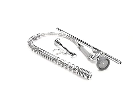 T&S Brass B-2250-B Pre-Rinse Assembly 44" Stainless Steel Hose Self-Closing Squeeze Valve Wall Bracket