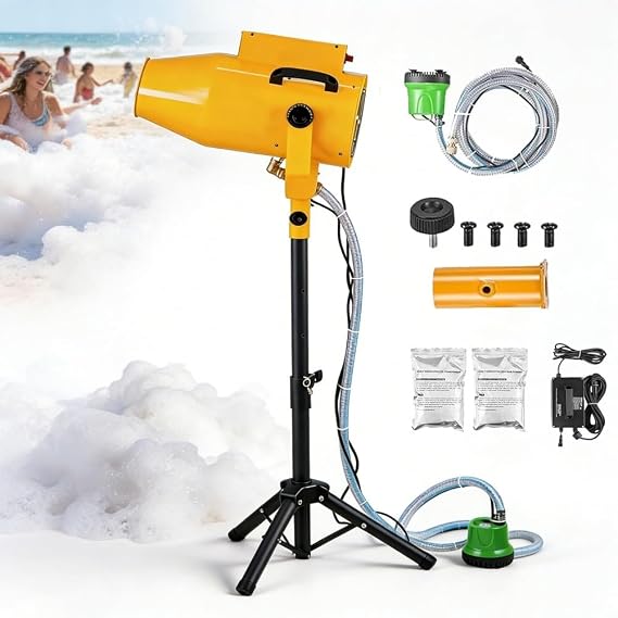 Outdoor Foam Party Machine, 1200W Foam Machine for Party, High Efficiency Bubble Maker, 10ft Spray Distance with Wide Area Coverage, Perfect for Music Festivals, Swimming Pools,Backyard Events