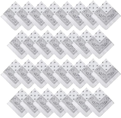 30 Pcs Bandanas Bulk Paisley Bandanas Unisex Cowboy Head Wrap Scarf Headband Handkerchief for Women Men