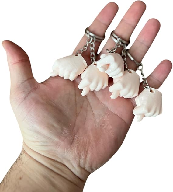 Nah Keychain 5 Pieces Hand Sign Funny Hand Sign Keychain Nah Sign Skin Color