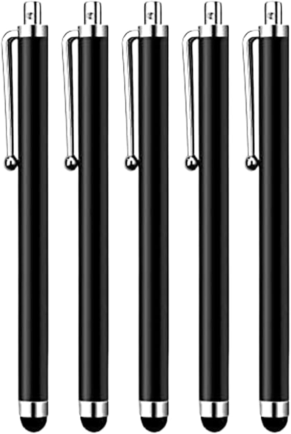 HESSION 5 Pack Stylus Pen for All capacitive Touch Screens Suitable for iPhone Ipad Samsung Galaxy Tablets Black