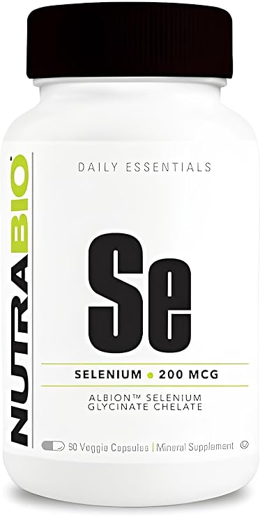 NutraBio Selenium Supplement, 200mcg - 90 Vegetable Capsules - Natural Antioxidant Support