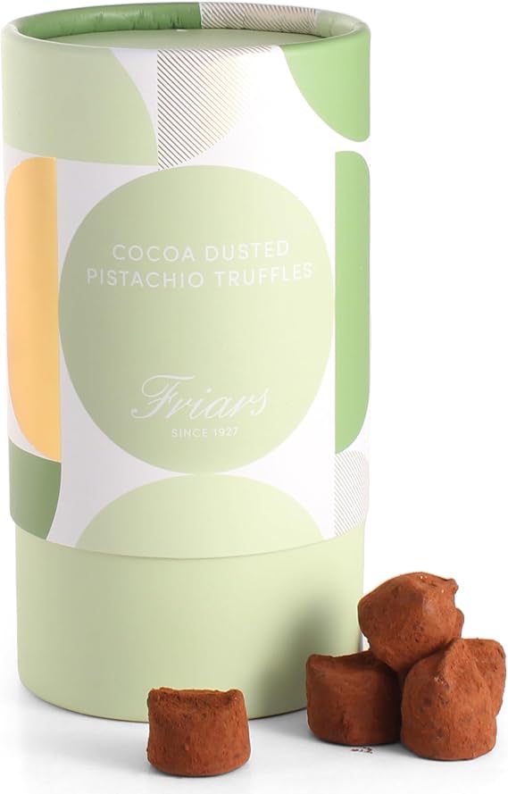 Friars Cocoa Dusted Pistachio Chocolate Truffles, Silky & Smooth, 150 g