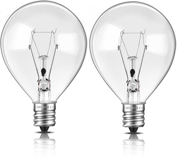 2 Pack E12 Wax Warmer Bulbs Dimmable, Warm White 2700K, Globe G45 45mm Scentsy Light Bulb 230V, E12 Base Wax Burner Bulbs for Burner, Full Size Warmer, String Light