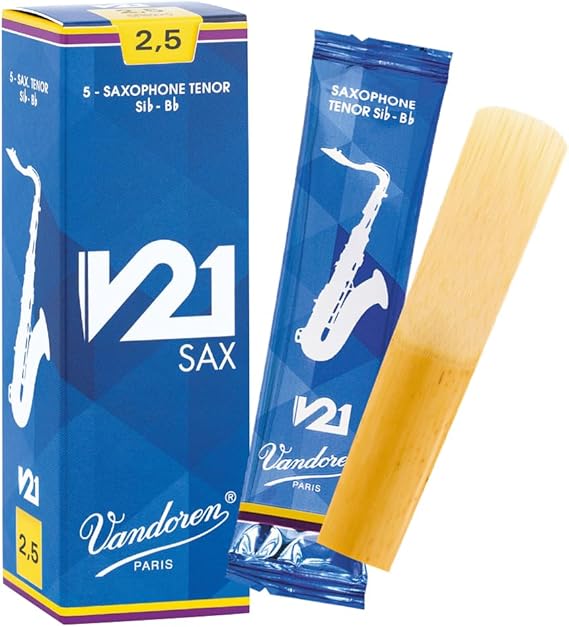 Vandoren SR8225 Tenor Saxophone V21 Reeds Strength 2.5; Box of 5