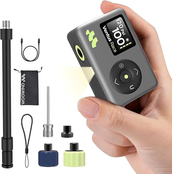 Mini Bike Pump, 25s Fast, Presta Schrader, Road & MTB, 120 PSI | Digital Gauge, Bike Pump with Auto Stop, Bike Tire Inflator with Schrader/Presta/Dunlop Valve, Road Bikes, City Bikes And MTB