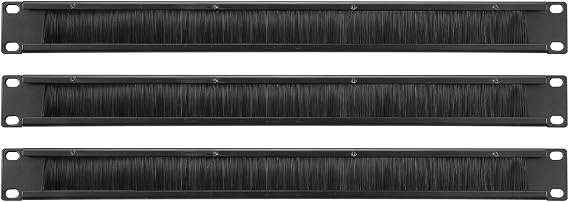 PATIKIL Brush Cable Manager 1U, 19 Inch, 3 Pack Horizontal Rack Mount Cable Management Strip Panel for Network Server Rack