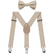 Kids Braces Bowtie Sets for Christmas Party Costume Dress, Y-Shape Adjustable Suspenders With Bow Ties Gift Idea For Boys And Girls