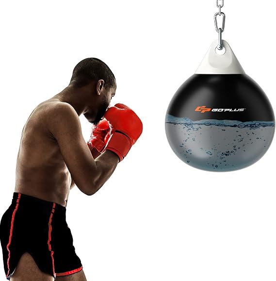 Goplus Water Aqua Bag, 21'' 180 Pound /18 110 Pound Heavy Punching Bag with Adjustable Metal Chain, Water Injection Hose, Boxing Training Bag for Adults Fitness, MMA