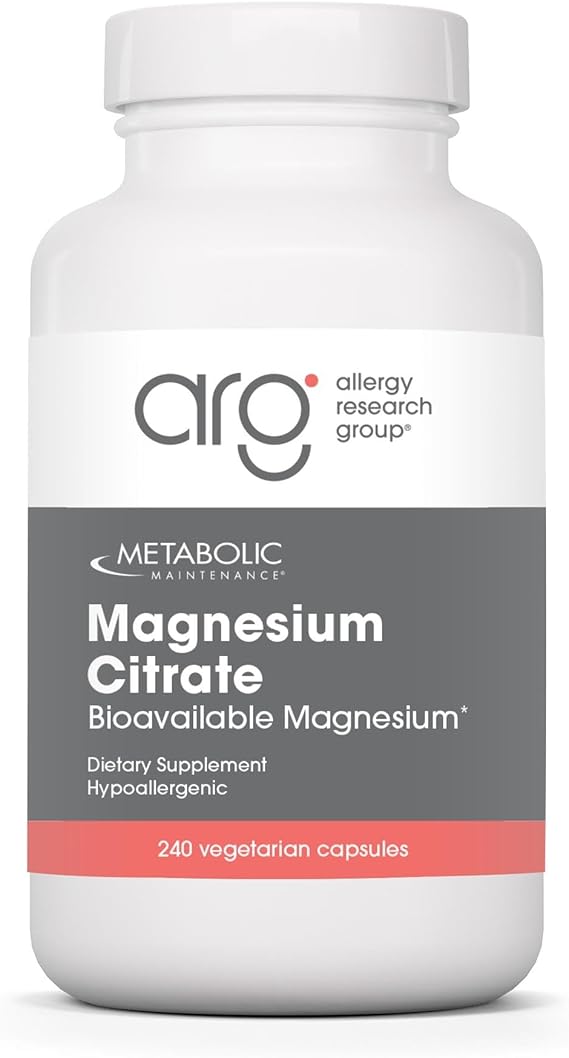 Metabolic Maintenance Magnesium Citrate 150 mg, 240 Capsules | 150 mg Bioavailable Magnesium Citrate and 10 mg Vitamin C for Energy, Bone Health and Stress Response Support