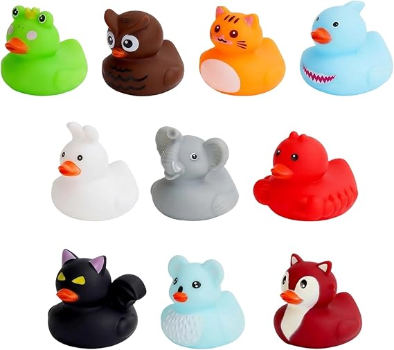 10Pcs Rubber Ducks Multipack, Rubber Ducks Bath For , Animal Shaped Floating Ducks For Bathtub Sensory Play