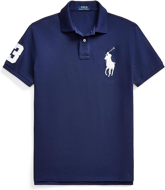 POLO RALPH LAUREN Men's Classic Fit Big Pony Logo Polo Shirt (XX-Large, Navy/White Pony)