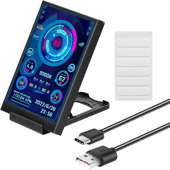 3.5in IPS USB Mini Screen PC Temperature Display AIDA64 PC CPU RAM Data Monitor PC Sensor Panel Display Temperature Monitor