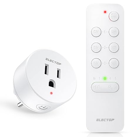 ELECTOP 15A/1500W Remote Control Outlet with Countdown Function