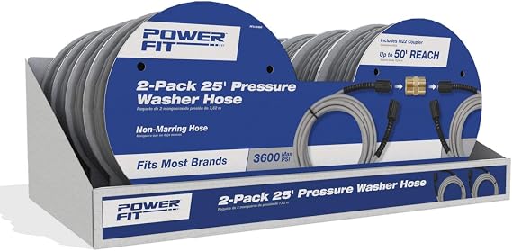 Powerfit 25-ft. 3600 PSI Pressure Washer Hose (2 Pk.)