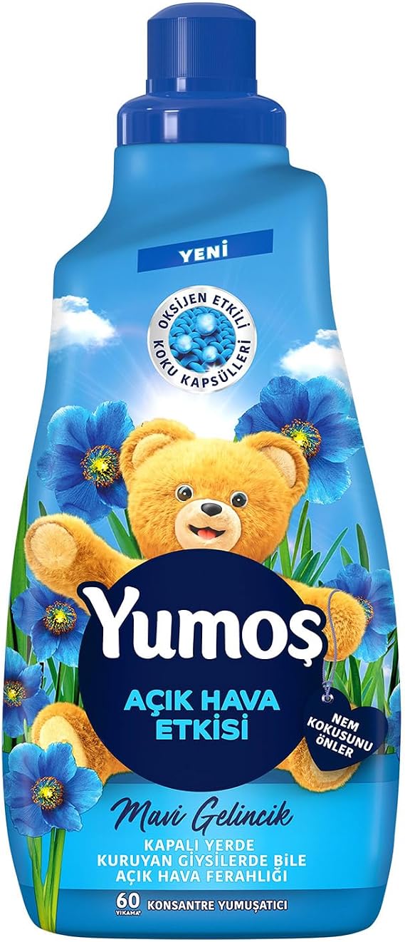 Yumoş Açık Hava Etkisi Konsantre Çamaşır Yumuşatıcısı Mavi Gelincik 1440 Ml 60 Yıkama