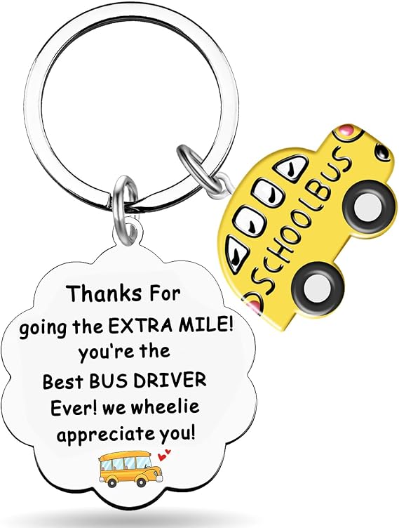 Bus Driver Appreciation Gifts School Bus Driver Gift for Women Men | Back to School Thanksgiving Gifts for Coworker Retirement Farewell Thank You Presents We Wheelie Appreciate You Keychain