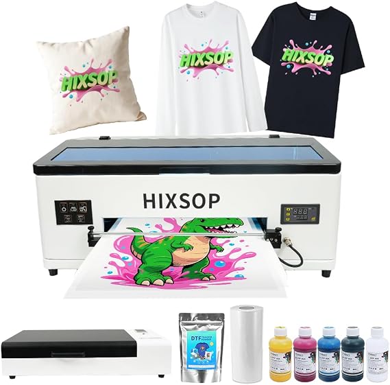 DTF A3 L1800 Printer with Roll Feeder, Direct to Film T-Shirt Transfer Machine, White Ink System with Circulation, Semi-Automatic Cleaning (Printer+Oven+Film+Software)