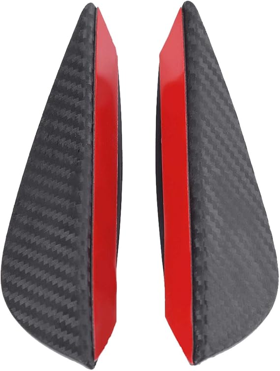 Qiilu 4pcs Universal ABS Carbon Fibre Car Front Bumper Fins Lip Spoiler Canister Organiser Installation Kit