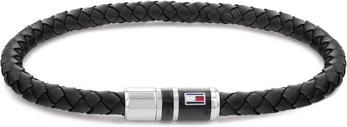Tommy Hilfiger Men's Jewelry Braided Leather Bracelet