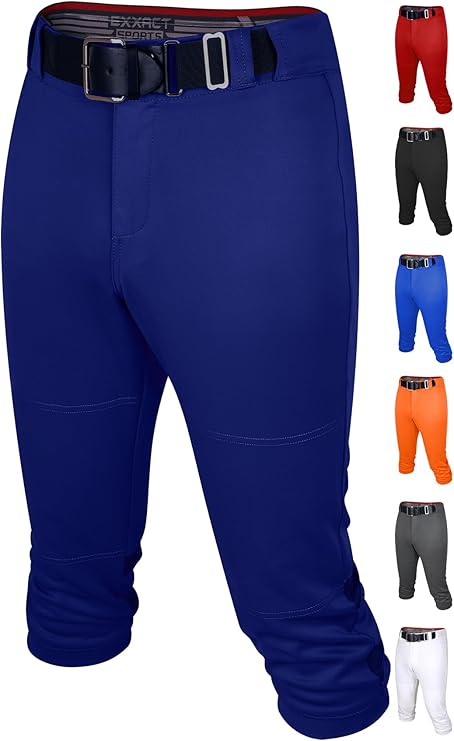 Exxact Sports Womens Softball Pants with Zipper Fly, Elastic Bottom and Mesh Panels, Fastpitch Softball Pants for Women