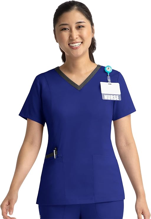 Maevn Matrix Womens Contrast Double V-Neck Top