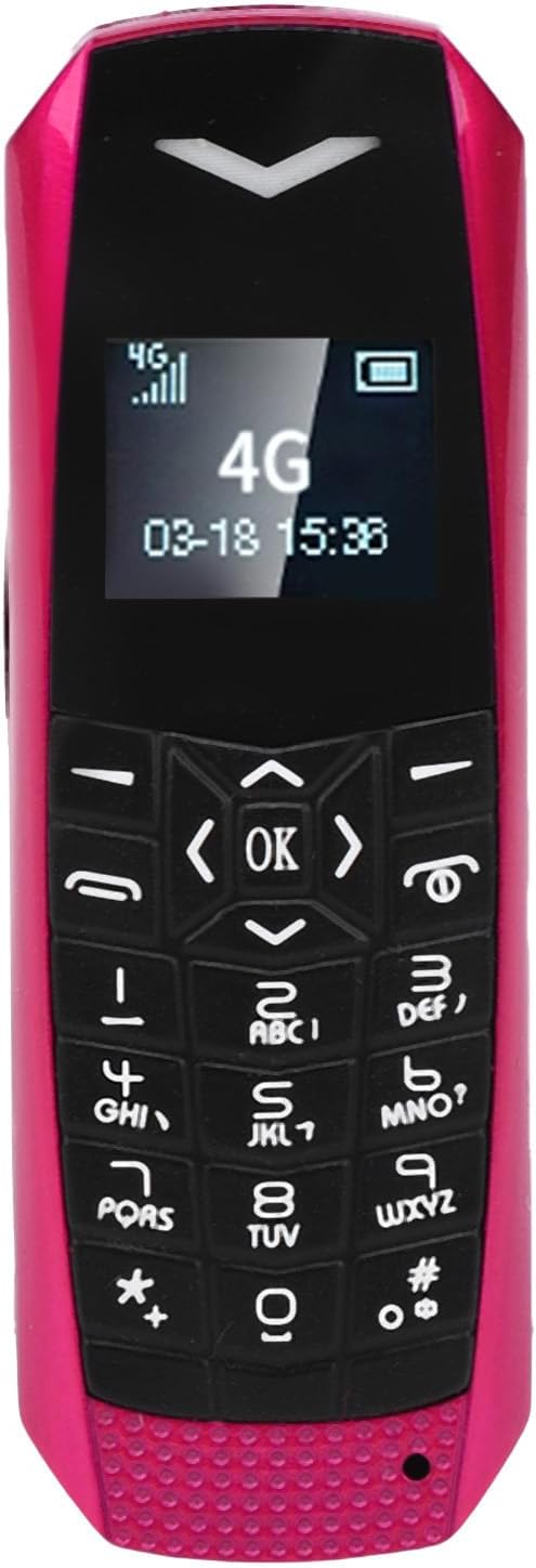 Vbestlife 4G Large Button Cell Phone for Seniors, Damphone with SOS, 600mAh, Speed Dial, Large Font Unlocked Phone Keypad Mobile, Loudspeaker, Bluetooth MP3 Rose Red