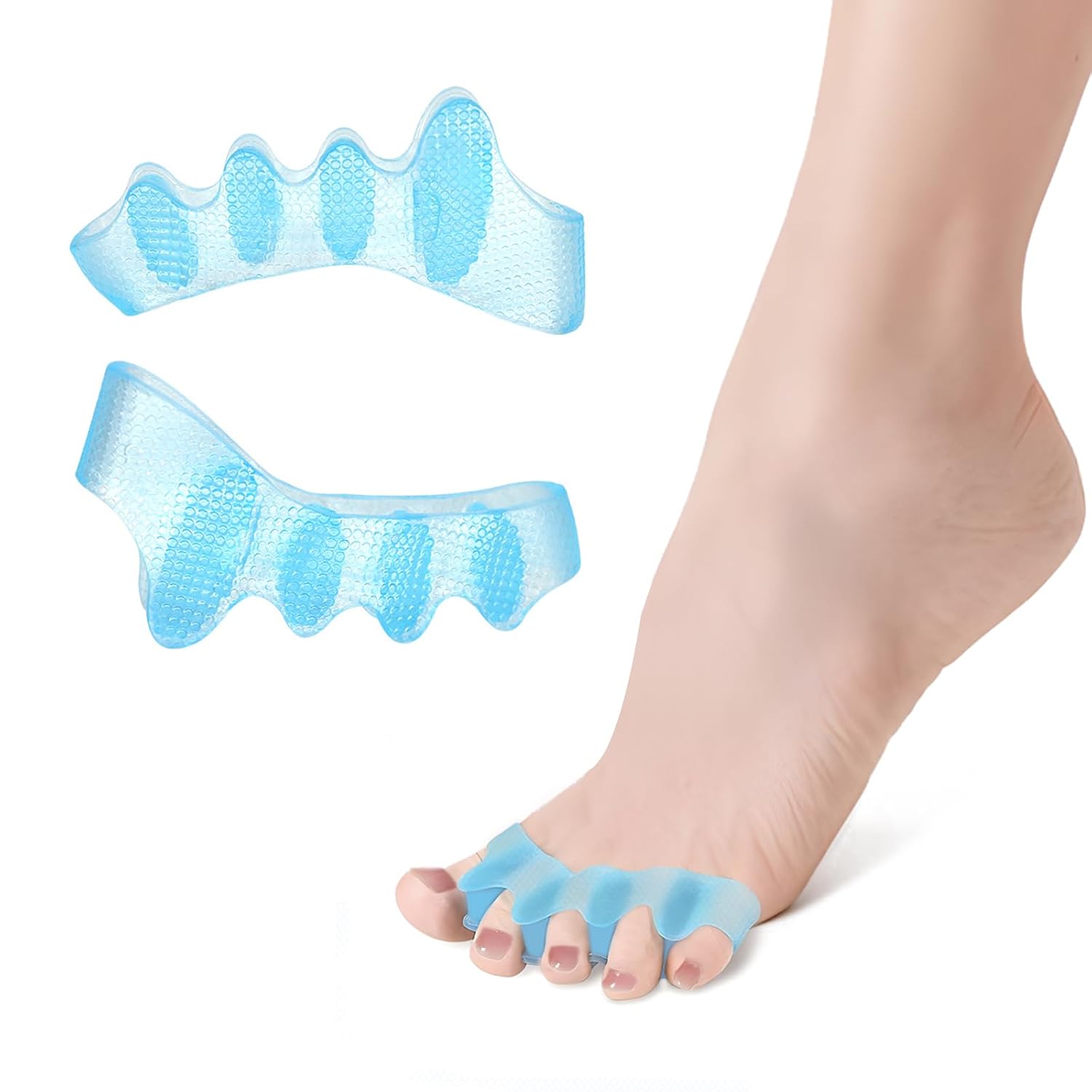 Toe Separators for Women and Men, yoga toes, Silicone Toe Spacers, Correct Toes Spreaders for Feet, Toe Separators for Overlapping Toes, Hammer Toe, Crooked Toes, Athletic 2 Count