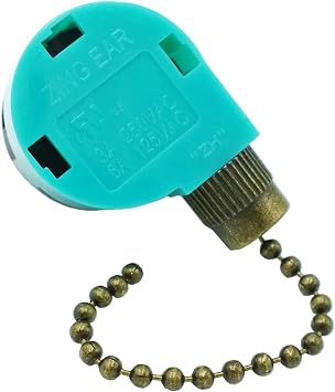 Ceiling Fan Switch 3 Speed 4 Wire Zing Ear ZE-268S6 Pull Chain Cord Switch Replacement for Ceiling Fans,Wall Lamps,Cabinet Light (Bronze Pull Chain)