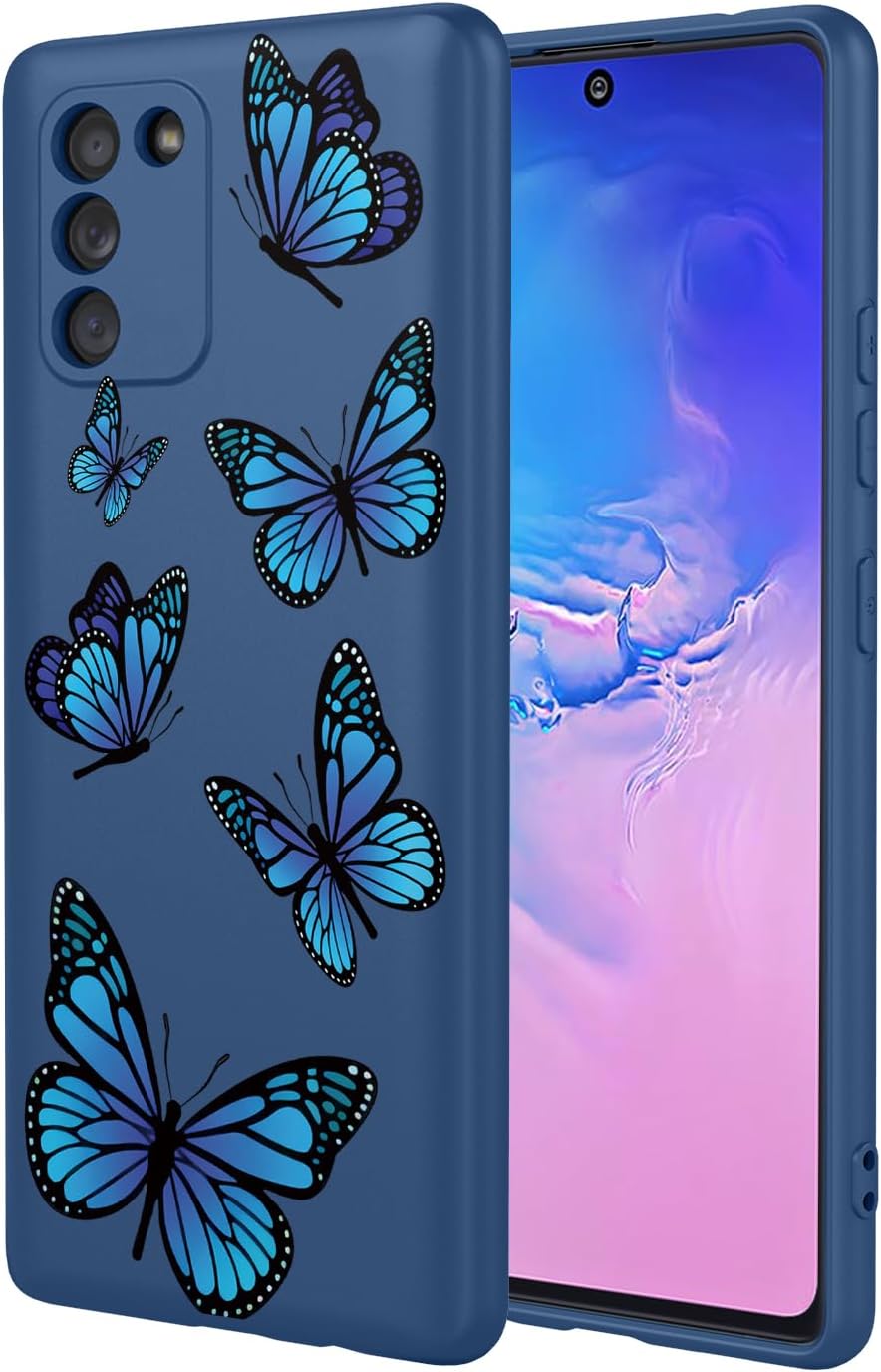 Phone Case for Galaxy S10 Lite Case, Samsung A91 SM-G770FDS SM-A915F Case Shockproof Flexible Bumper TPU Soft Case Butterfly Pattern Phone Cover for Samsung Galaxy S10 Lite Blue Butterfly