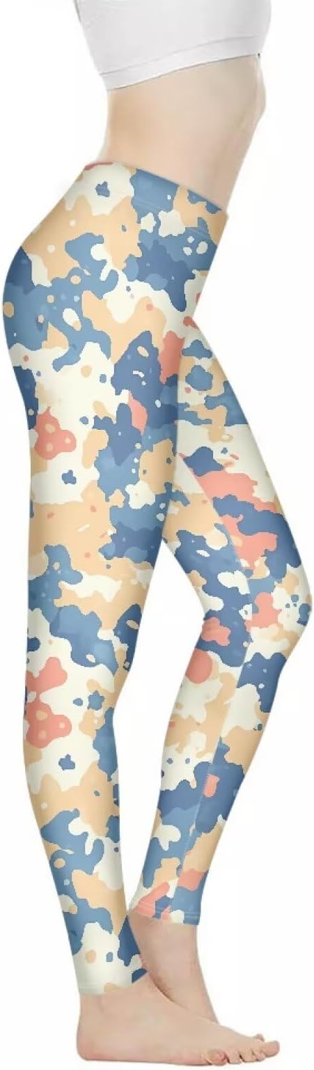 Skull Cat Women's Yoga Pants, American Flag Tummy Control Leggings, High Waisted Butterfly Cycling Athletic Pants