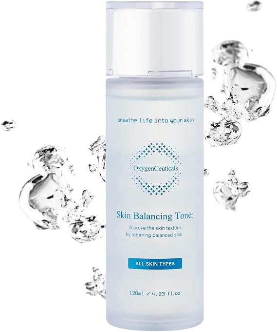OxygenCeuticals Skin Balancing Toner Hydrating & pH Balancing Facial Toner with Centella, Lavender & Freesia Extracts, Improves Skin Texture for Oily & Combination Skin. 4.23 fl.oz (120ml)