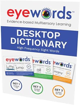 Multisensory High Frequency Sight Words Desktop Dictionary - Phonetic Learning Approach - Sets #1-3, Words 1-150