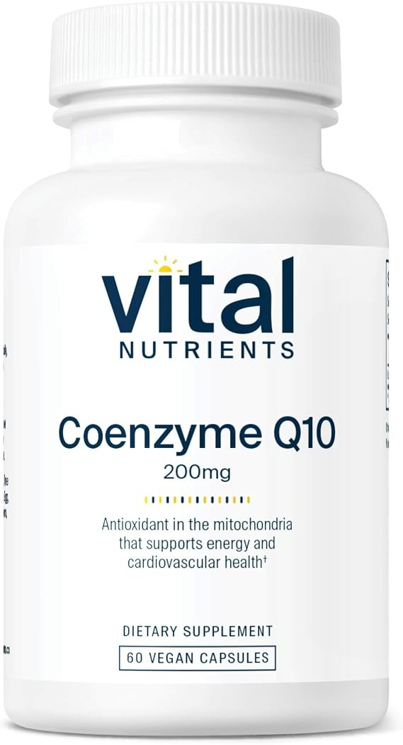 Vital Nutrients CoQ10 200mg - Vegan Supplement - Potent Antioxidant of CoEnzyme Q10 to Support Heart Health and Energy Levels* - Gluten, Dairy and Soy Free - Non-GMO - 60 Capsules