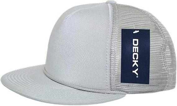 DECKY 223-GRY Solid Color Flat Bill Foam Trucker, Grey