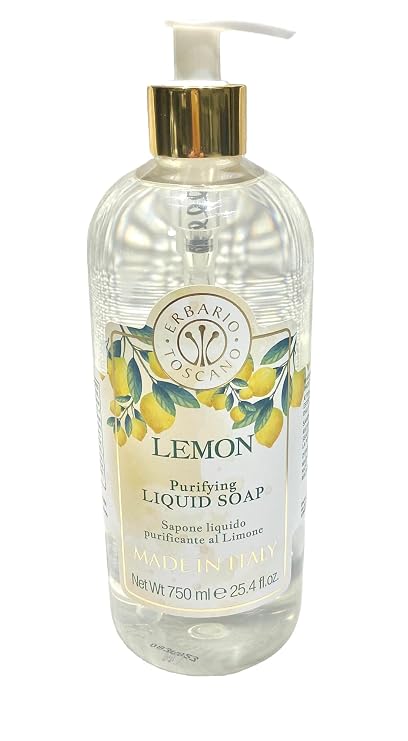 ERBARIO TOSCANO LEMON Moisturizing Liquid Soap, Made in ITALY 25.4 oz