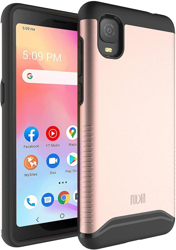 TUDIA DualShield Designed for Alcatel TCL A3 A509DL Phone Case/TCL A30 Case, [Merge] Shockproof Military Grade Drop Protection Dual Layer Protective Case - Rose Gold