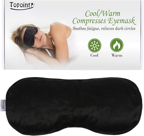 Heated Cooling Eye Mask for Sleeping, TOPOINT Eye Compress Moist Heat Cold Sleep Mask with Storage Pouch