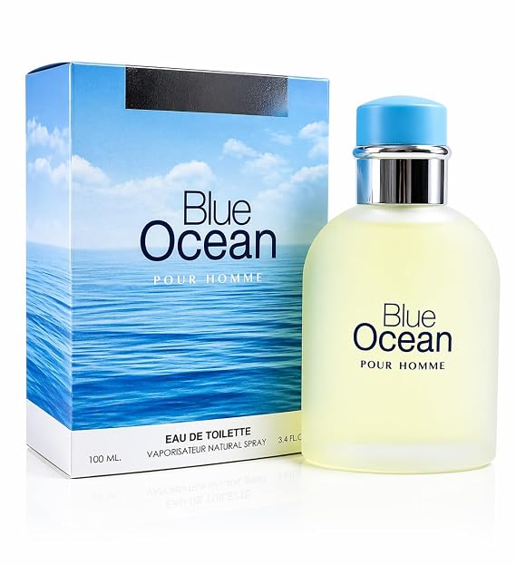 Blue Ocean Pour Homme - Eau De Toilette Spray Perfume, Men's Cologne 3.4 Oz EDT