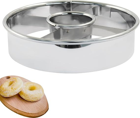 Stainless Steel Doughnut Cutter, 3.86" Dia Silver