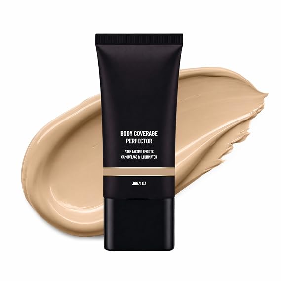 Body Coverage Perfector Waterproof Leg & Body Makeup Foundation (Ivory) | Full Coverage Tattoo Cover Up Concealer, Long Lasting Sweatproof & Transfer Resistant Body Makeup for Legs, Face, 1Oz