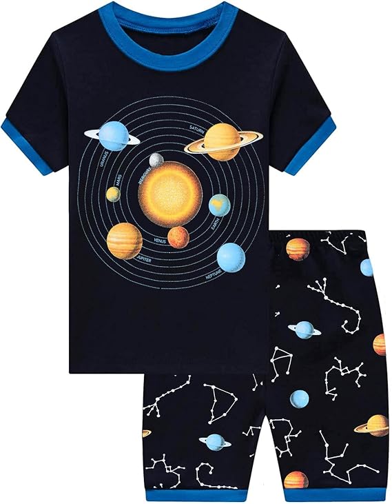 DDSOL Toddler Boys Pajamas Child Pjs Little Boy Sleepwear Cotton Jammies Kids Short Sets Summer 2-7 Years