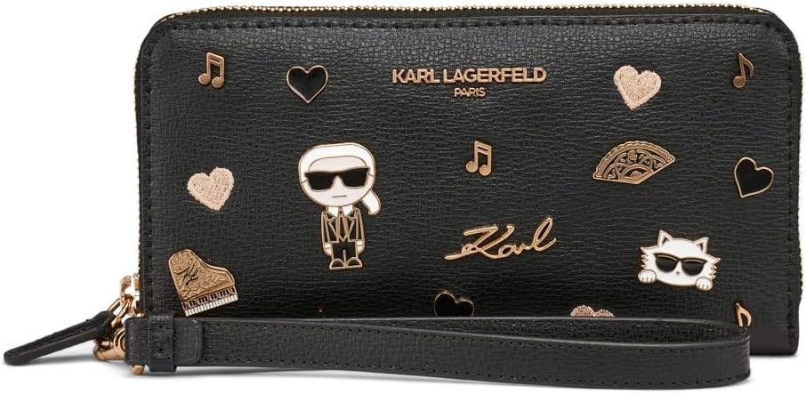 KARL LAGERFELD Women's Jacqueline Zip Wallet with Pins