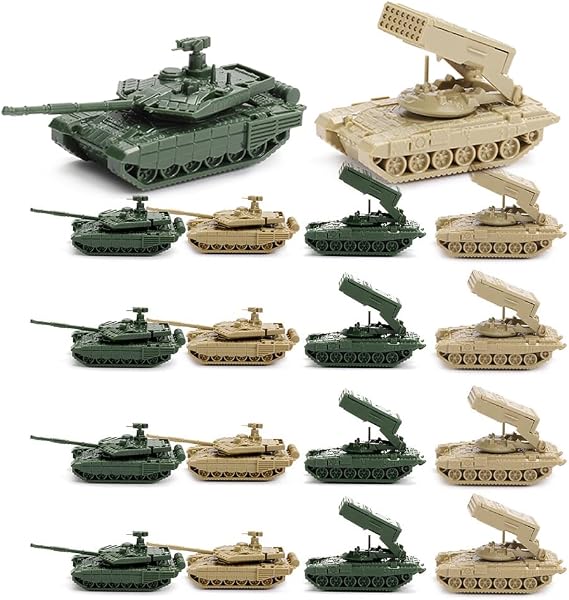 ViiKONDO 1/144 Scale Toy Tank Model Kit Military Vehicle Russian T-90MS vs T0S-1A Army Assembly Tabletop Wargame Diorama Hobby Building 16PCS