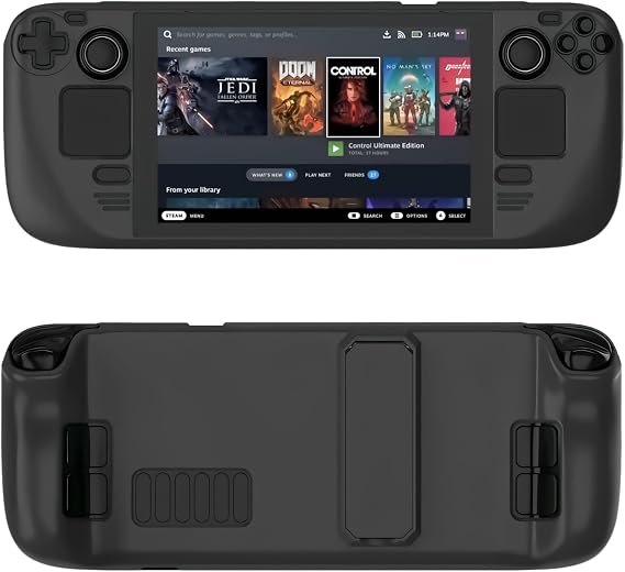 Steam Deck Protective Case with Kickstand, Accessories for Drops, Scratches, Dust, Fingerprints