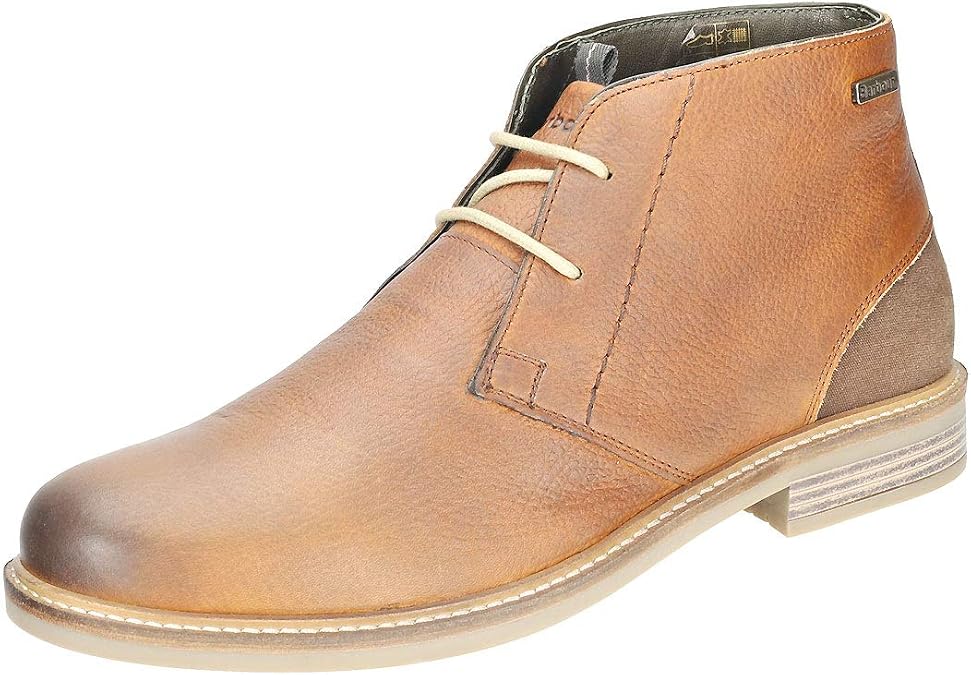 Barbour Mens Readhead Cognac Office Work Derby Leather Ankle Boots - Cognac