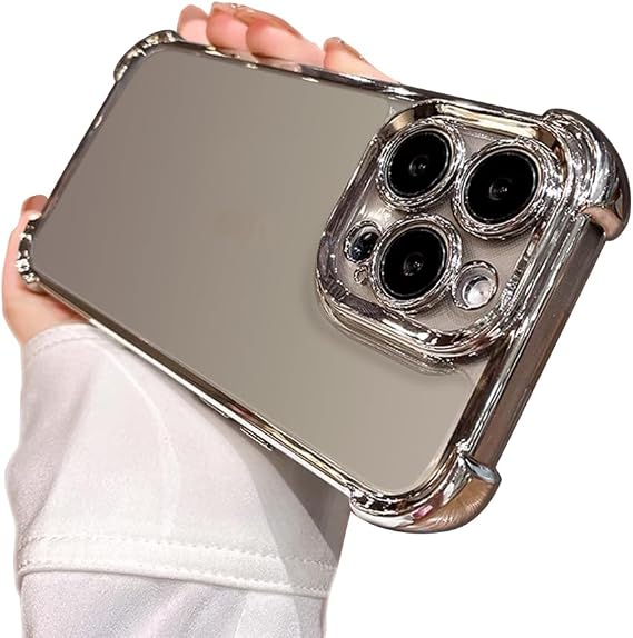 Designed for iPhone 16 Pro Max Cases Clear,Not-Yellowing,Military Grade Drop Protection,Shockproof Protective,in 6.9inch,Crystal Silivery
