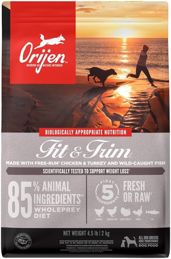 ORIJEN Grain Free WHOLEPREY Dry Dog Food Fit & Trim Recipe 4.5lb Bag