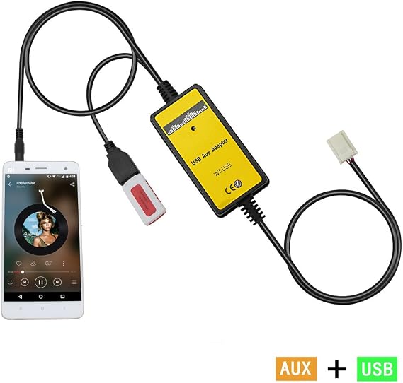 Aux Interface, Car USB MP3 Interface Adapter 3.5mm AUX in Input for 2005-2011 Camry 2003-2015 Corolla 2004-2010 Highlander 2004-2010 Avensis2003-2011 RAV4