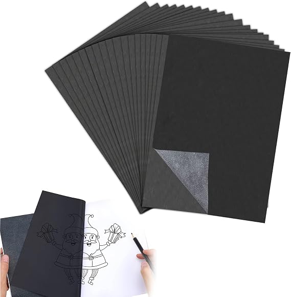 100Pcs Carbon Paper for Tracing, Black A4 Carbon Paper, Copy Paper, Transfer Paper Ultra Thin and Light for Art Craft Projects Paper Wood Glass Metal Ceramic Clay Home or Office Use